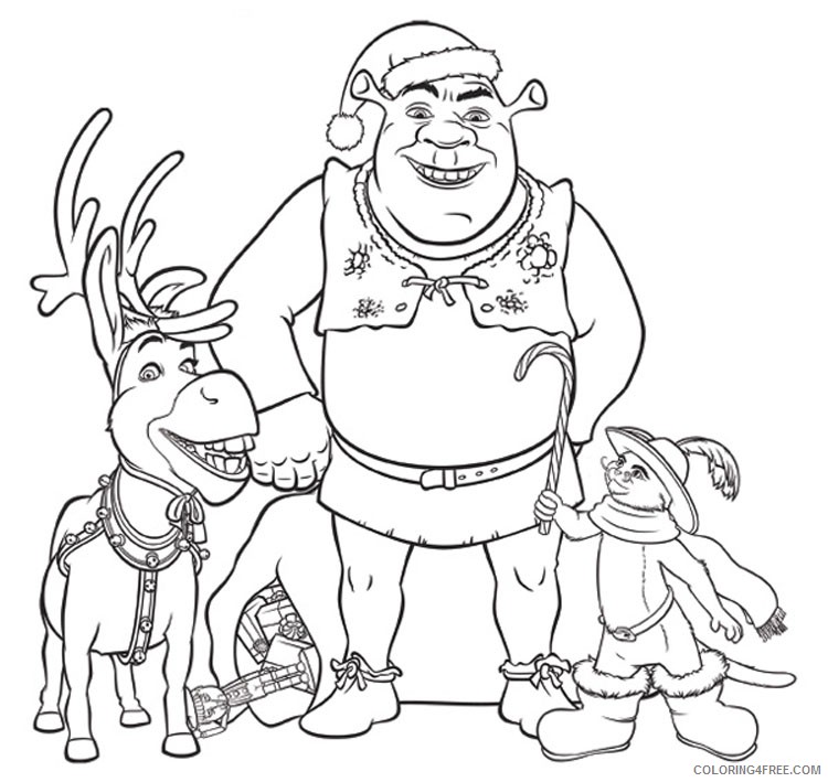 shrek coloring pages christmas Coloring4free