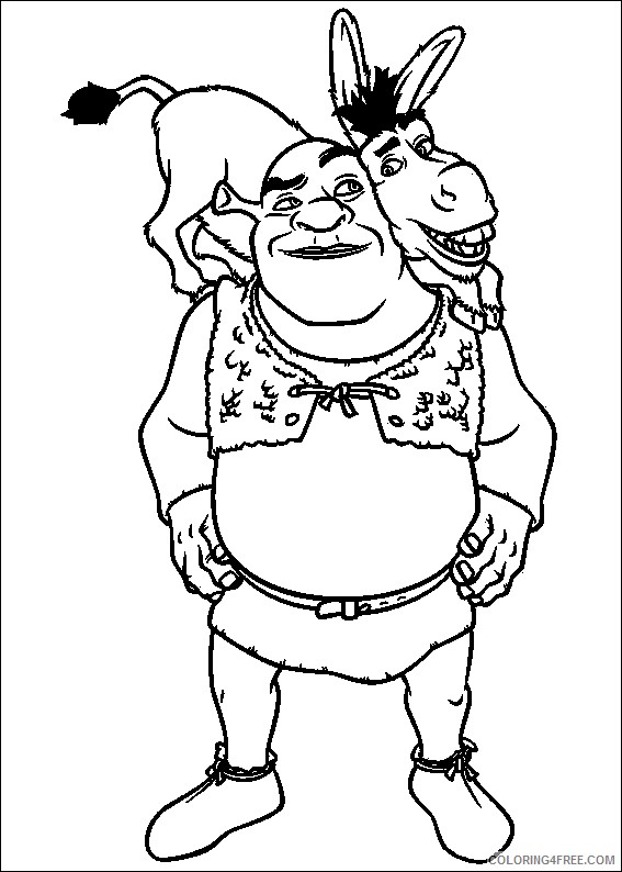 shrek coloring pages donkey and shrek Coloring4free