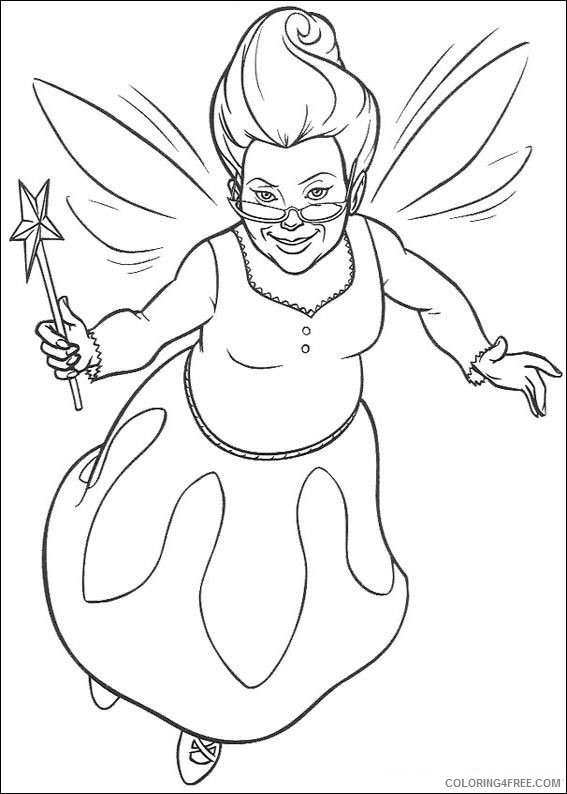 shrek coloring pages fairy Coloring4free