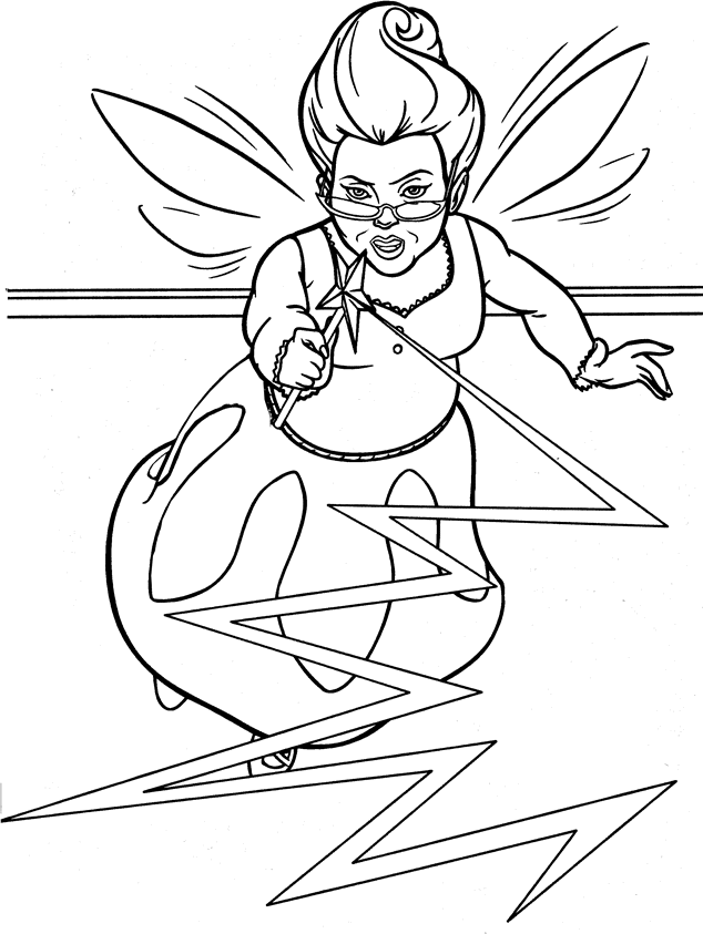 shrek coloring pages fairy godmother Coloring4free