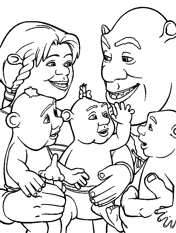 shrek coloring pages family Coloring4free
