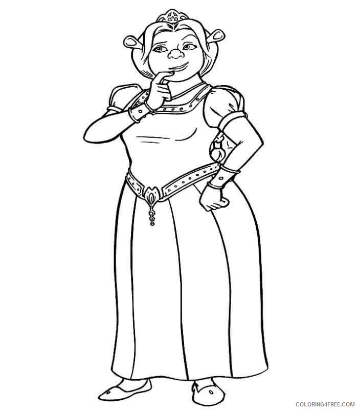 shrek coloring pages fiona Coloring4free