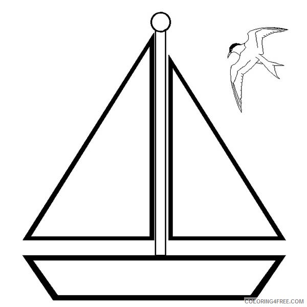 simple boat coloring pages for toddler Coloring4free