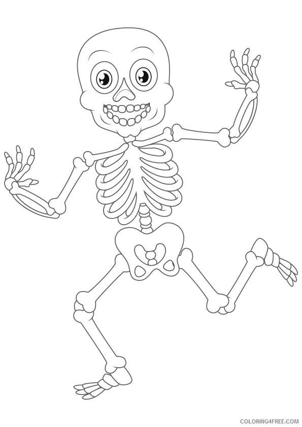 skeleton coloring pages dancing Coloring4free