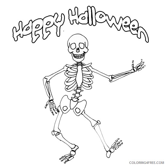 skeleton coloring pages happy halloween Coloring4free