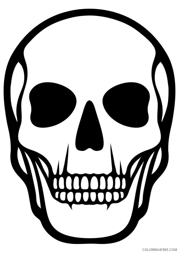 skeleton coloring pages skull Coloring4free