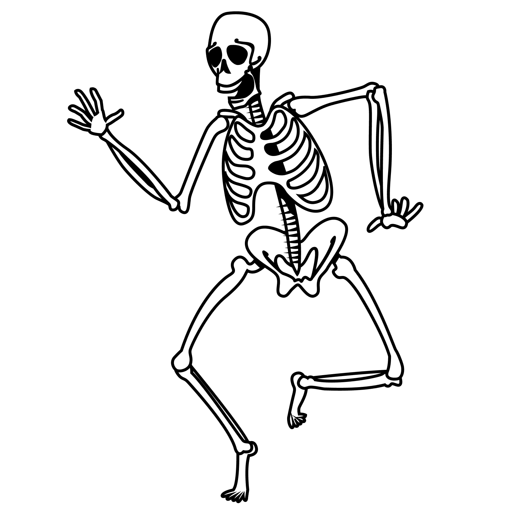 skeleton dancing coloring pages Coloring4free