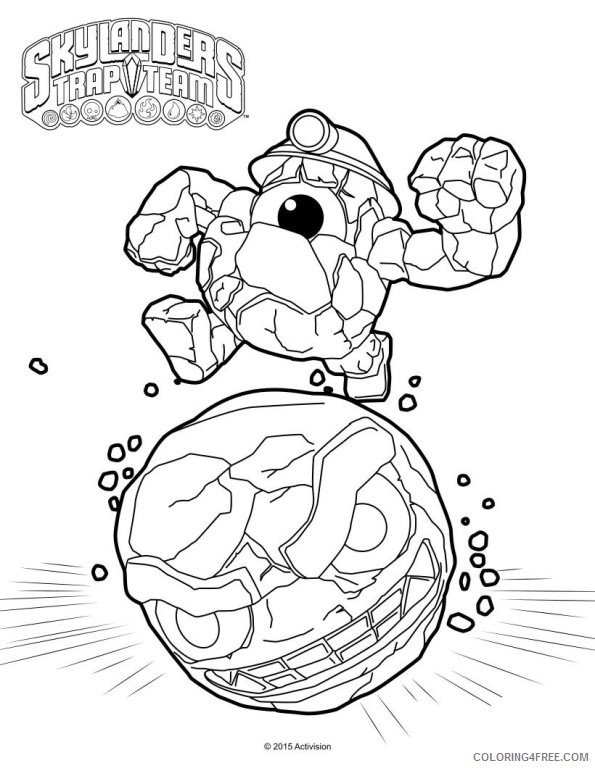 skylanders trap team coloring pages rocky roll Coloring4free