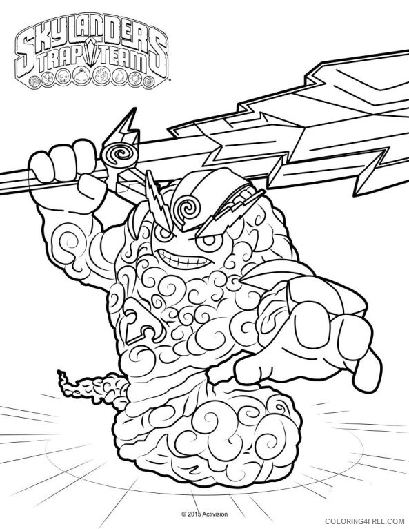 skylanders trap team coloring pages thunder bolt Coloring4free