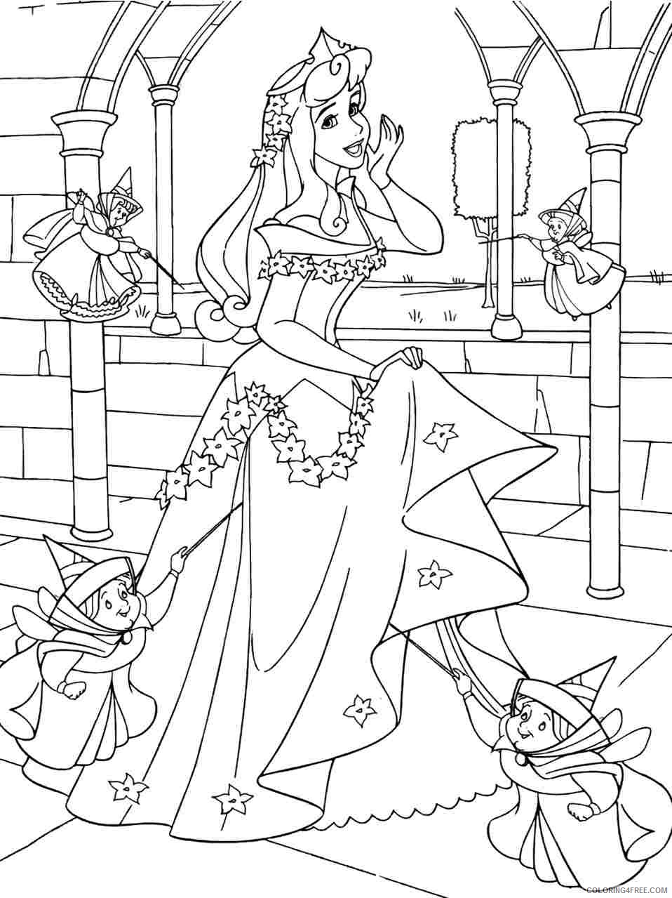 sleeping beauty coloring pages and fairies Coloring4free