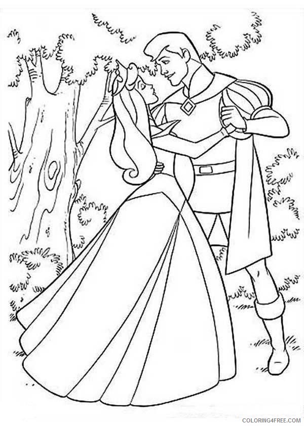 sleeping beauty coloring pages aurora and phillip Coloring4free