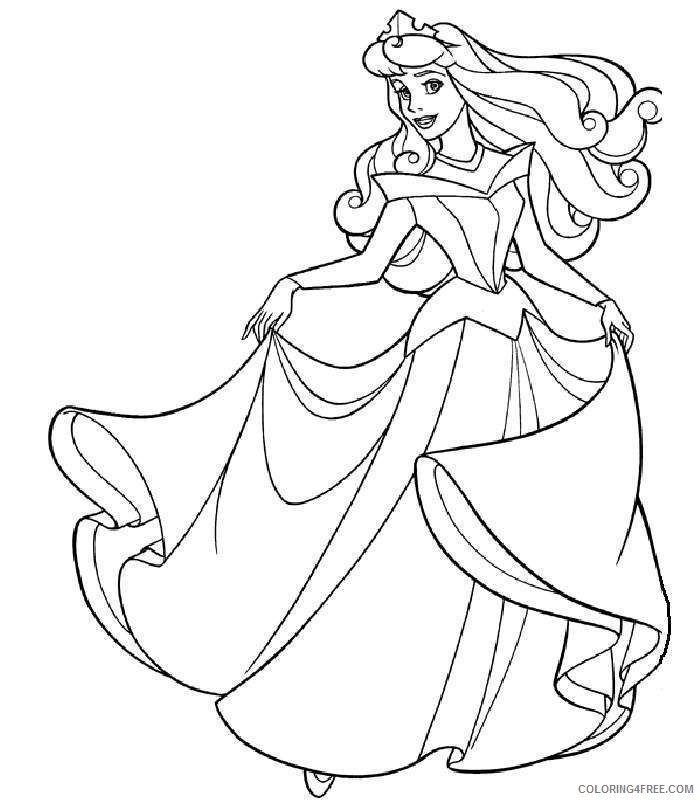 sleeping beauty coloring pages aurora dancing Coloring4free