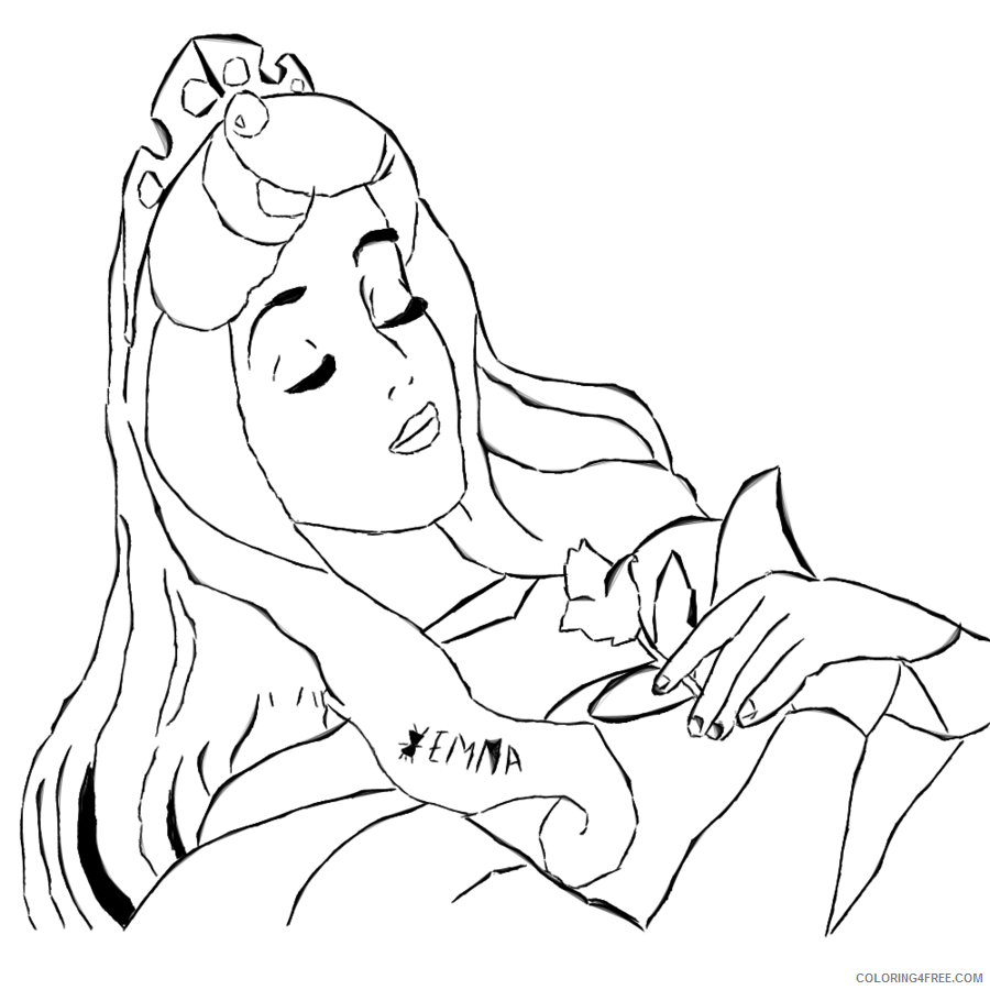sleeping beauty coloring pages aurora sleeping Coloring4free