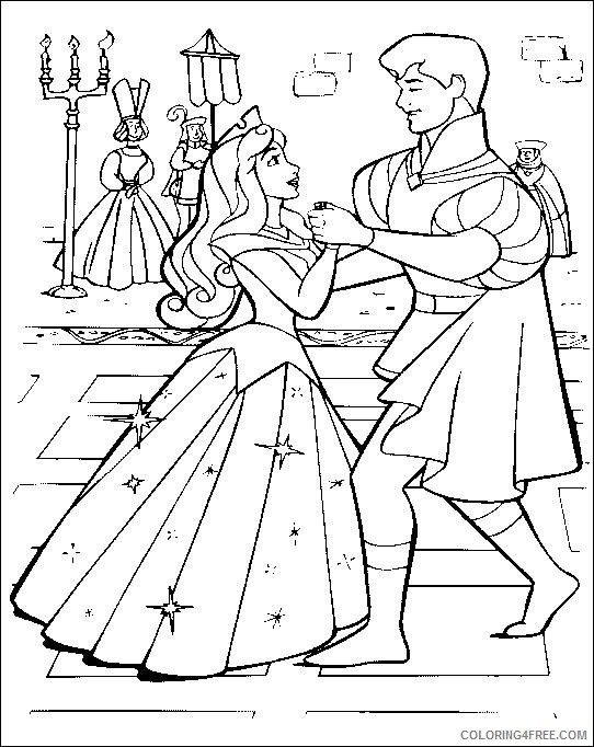 sleeping beauty coloring pages dancing Coloring4free