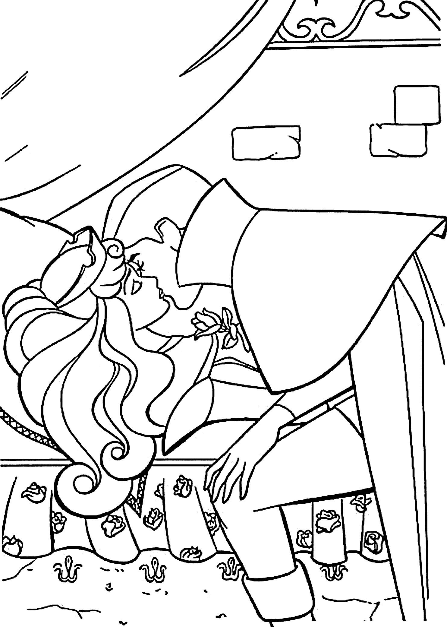 sleeping beauty coloring pages kiss Coloring4free