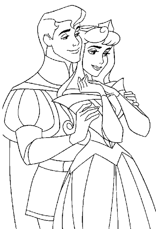 sleeping beauty coloring pages phillip and aurora Coloring4free