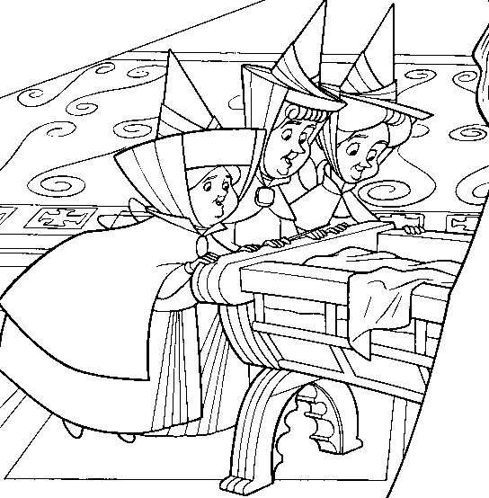 sleeping beauty coloring pages the fairies Coloring4free