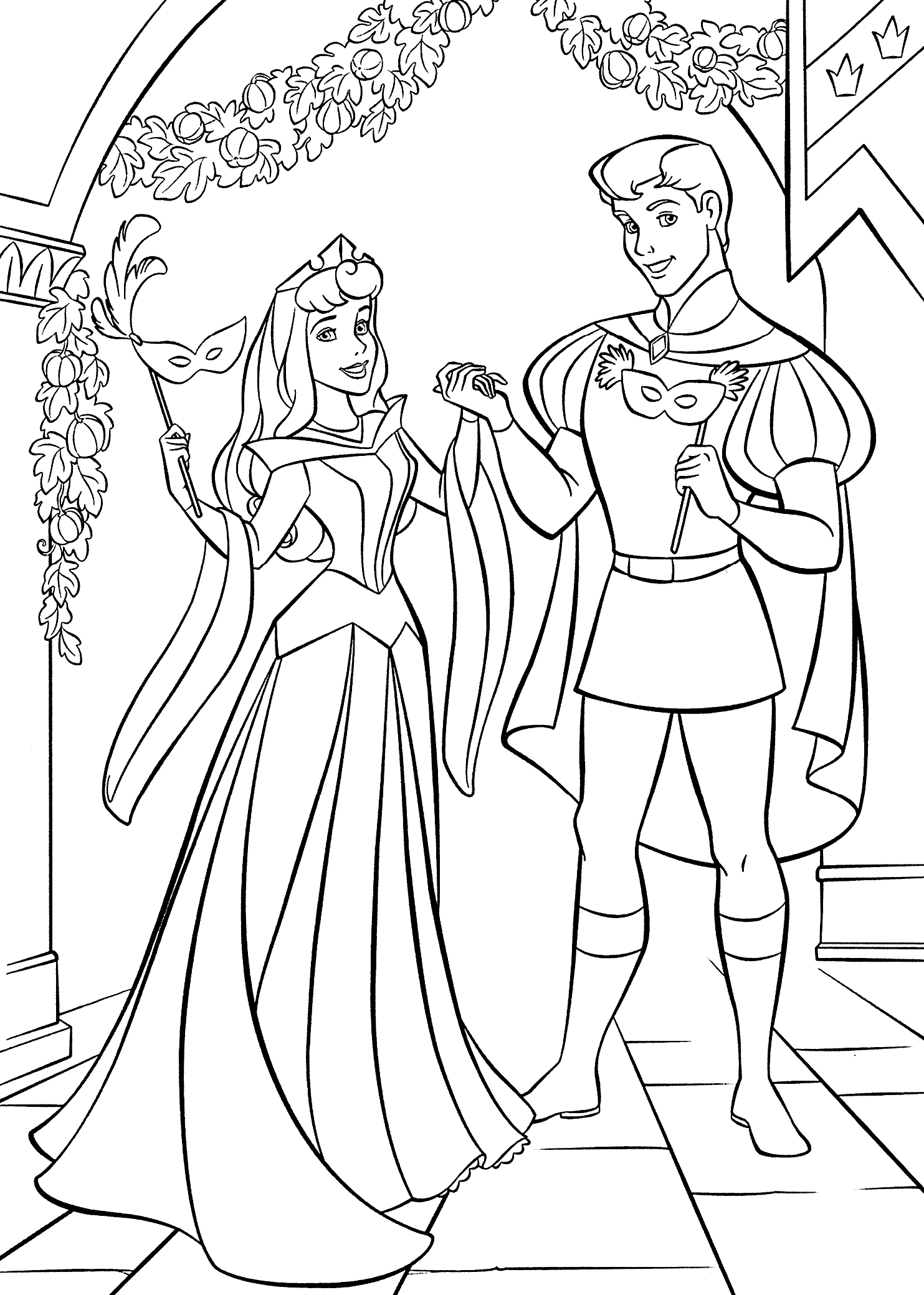 sleeping beauty coloring pages with prince phillip Coloring4free