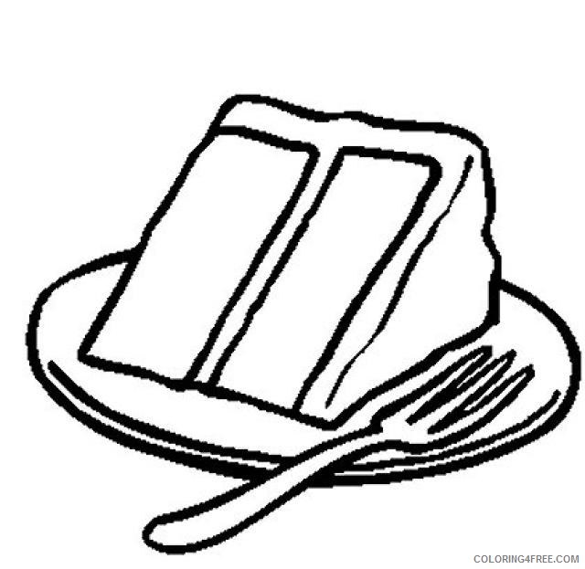 slice cake coloring pages on plate Coloring4free