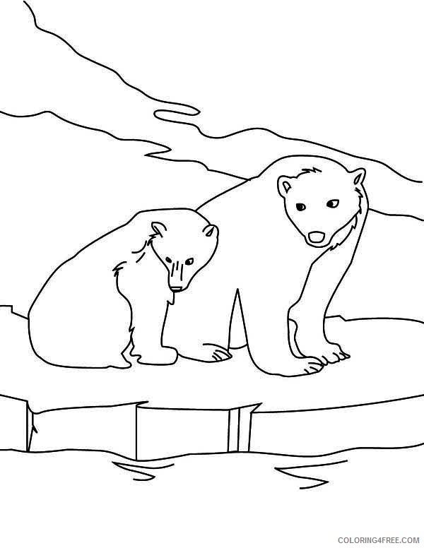 snow polar bear coloring pages printable Coloring4free