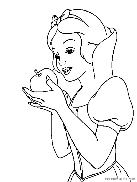 snow white coloring pages eat apple Coloring4free