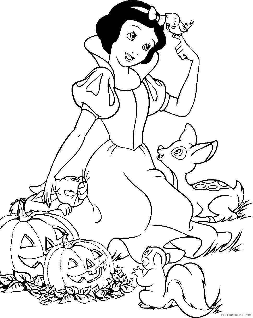 snow white coloring pages halloween pumpkin Coloring4free