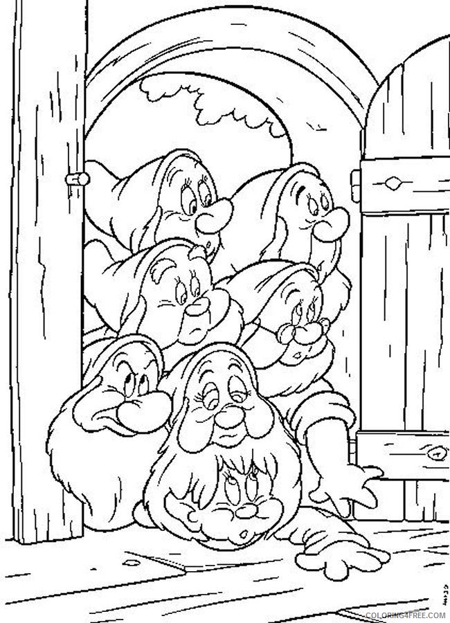 snow white coloring pages the dwarfs Coloring4free