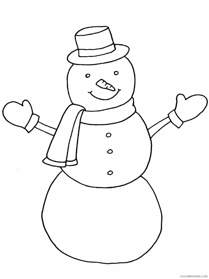 snowman coloring pages wearing gloves Coloring4free