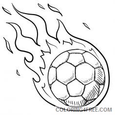 soccer coloring pages ball in fire Coloring4free