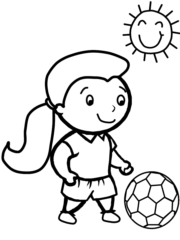 soccer coloring pages girl playing soccer Coloring4free