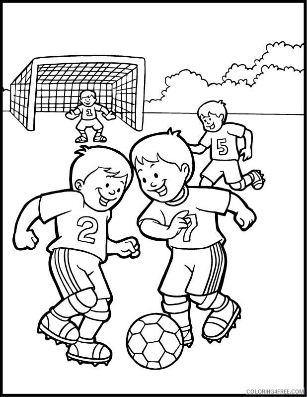 soccer coloring pages kids playing soccer Coloring4free