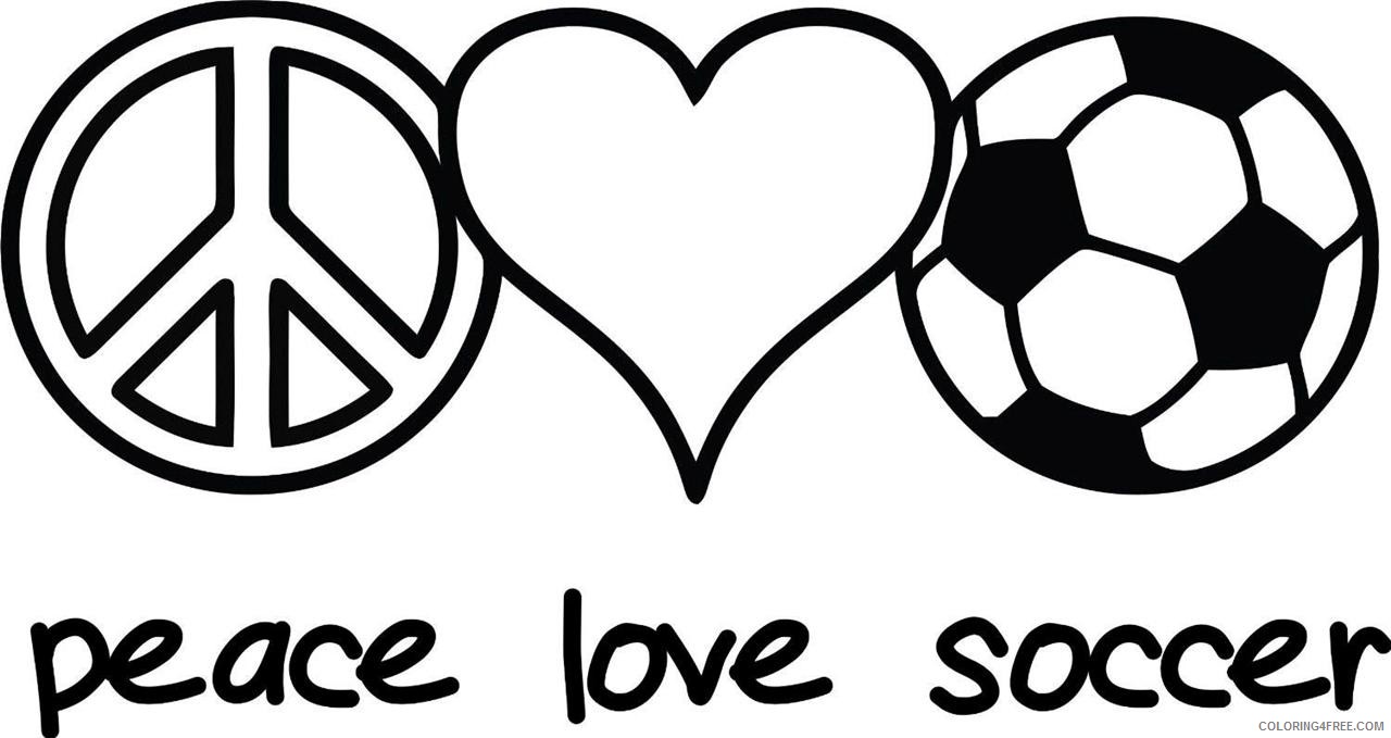 soccer coloring pages peace love soccer Coloring4free
