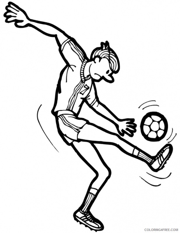 soccer player coloring pages kicking ball Coloring4free