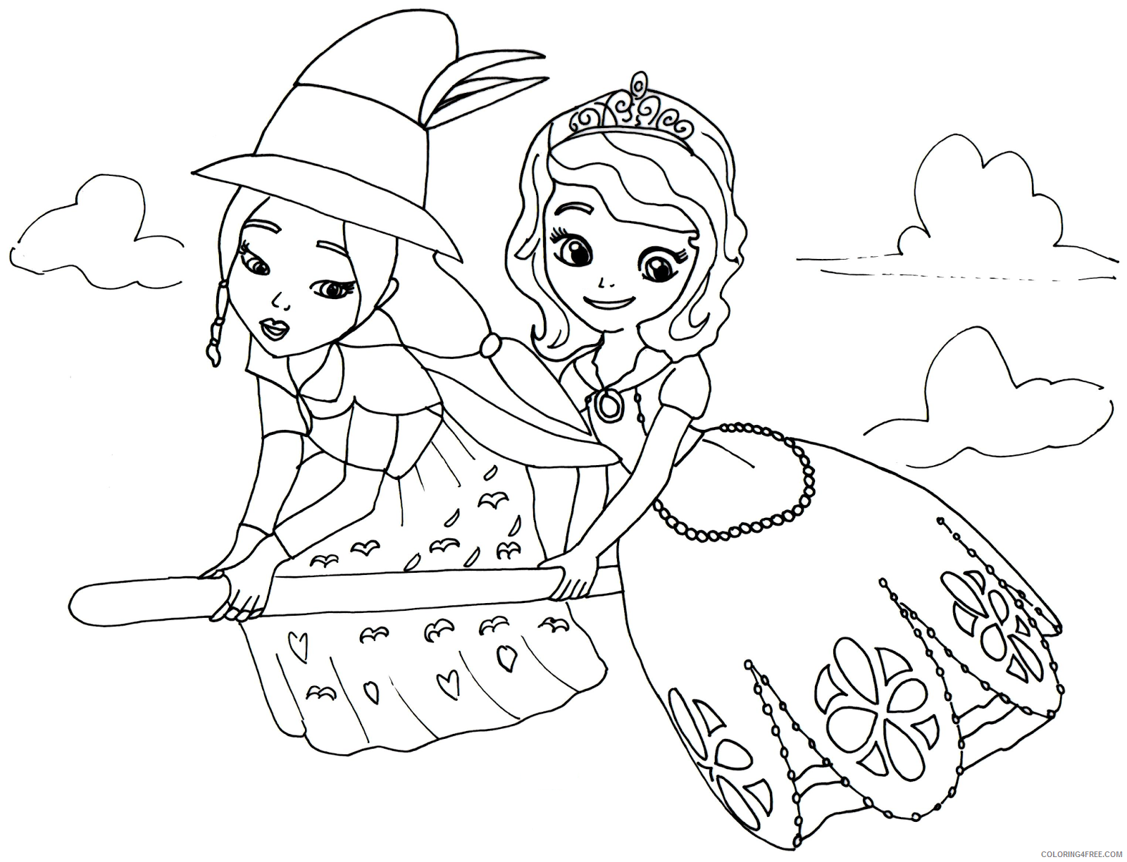 sofia the first coloring pages and lucinda Coloring4free