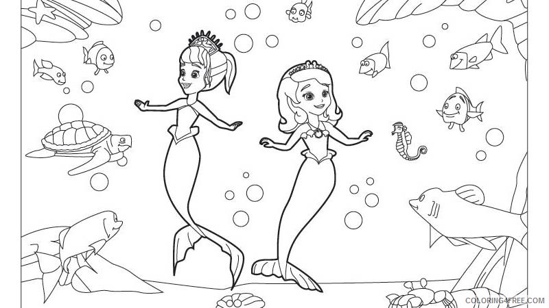sofia the first coloring pages mermaid Coloring4free