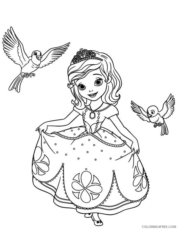 sofia the first coloring pages robin and mia Coloring4free