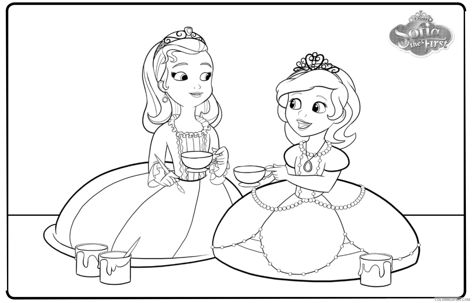sofia the first coloring pages sofia and amber Coloring4free