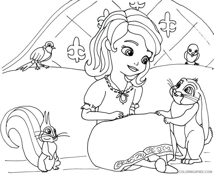 sofia the first coloring pages sofia and friends Coloring4free