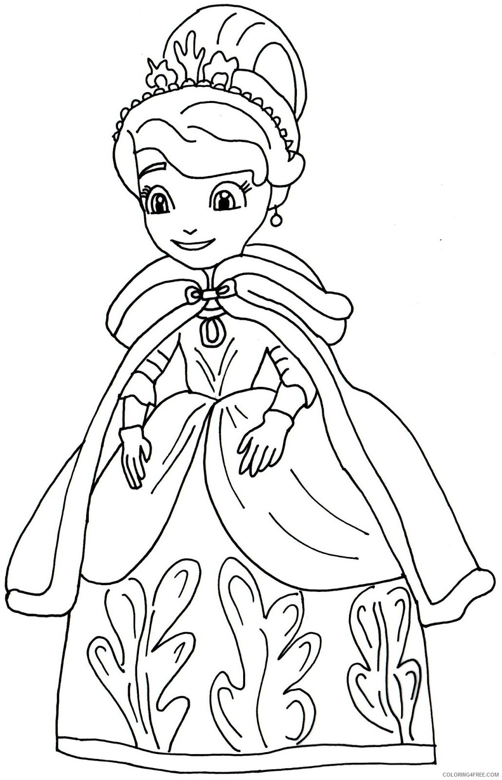 sofia the first coloring pages winter dress Coloring4free