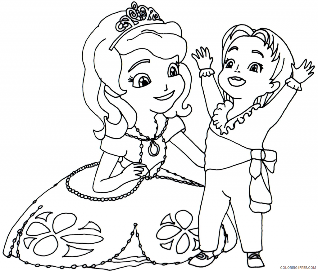 sofia the first coloring pages with james Coloring4free