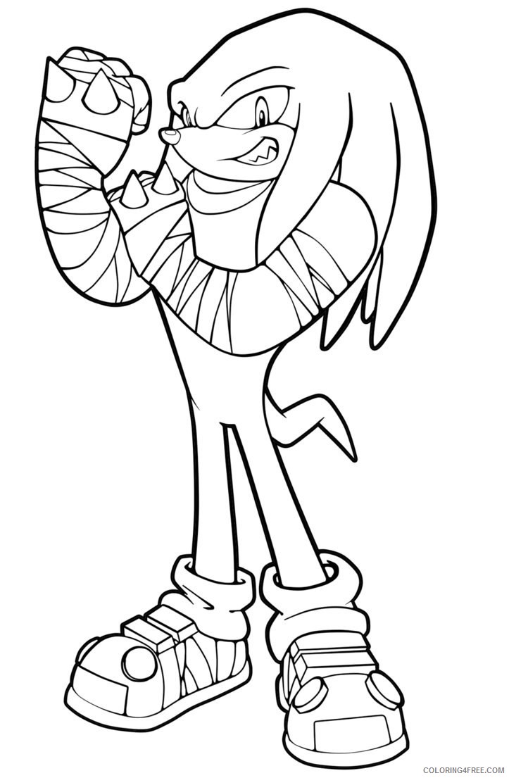 sonic boom coloring pages knuckles the echidna Coloring4free