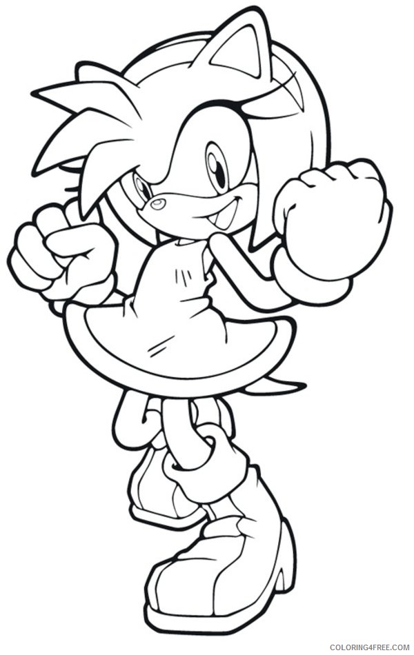 sonic coloring pages amy rose Coloring4free
