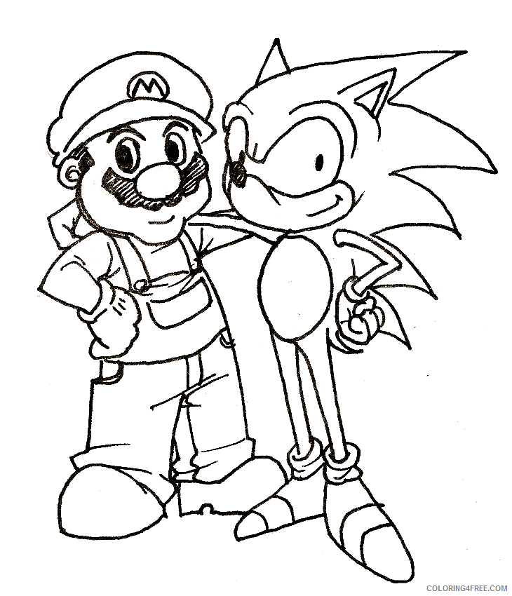 sonic coloring pages and mario bros Coloring4free