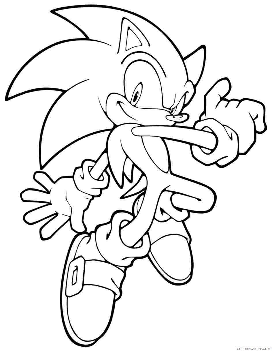 sonic coloring pages jump poses Coloring4free