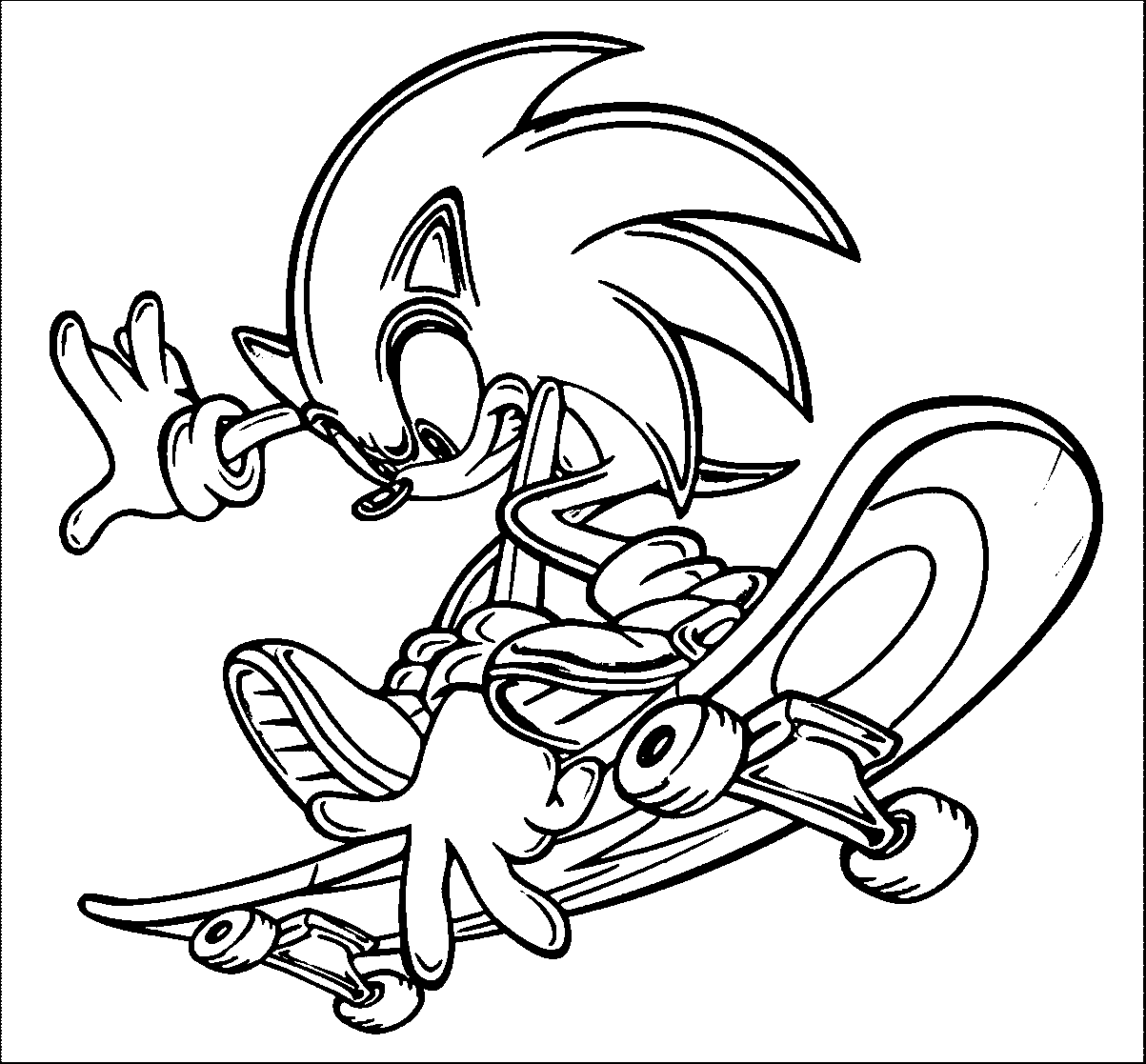 sonic skateboarding coloring pages Coloring4free