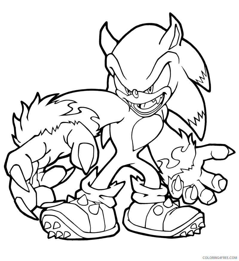sonic the werehog coloring pages Coloring4free