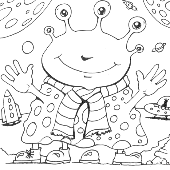 space coloring pages alien Coloring4free