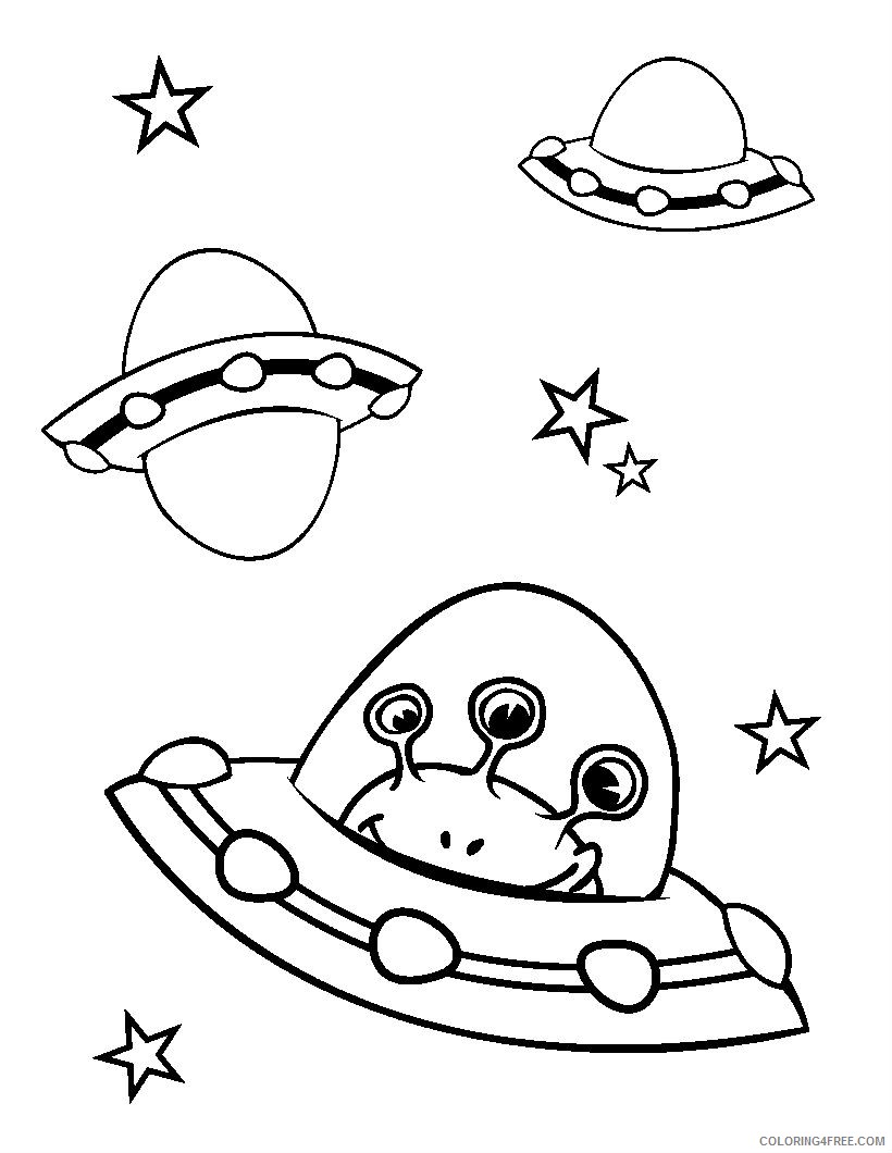 space coloring pages alien spaceship Coloring4free
