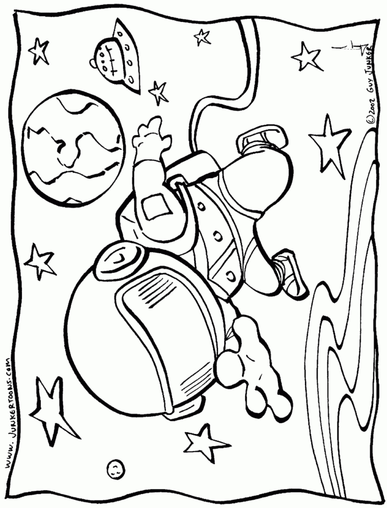 space coloring pages astronaut in outer space Coloring4free