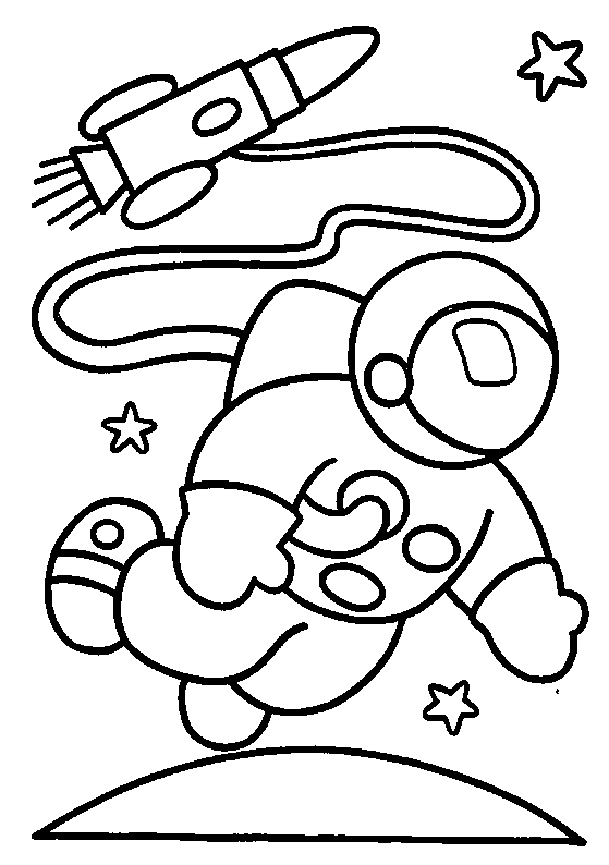 space coloring pages astronaut rocket ship stars Coloring4free